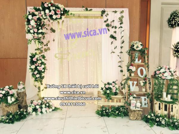 Backdrop chụp hình đám cưới nhà hàng