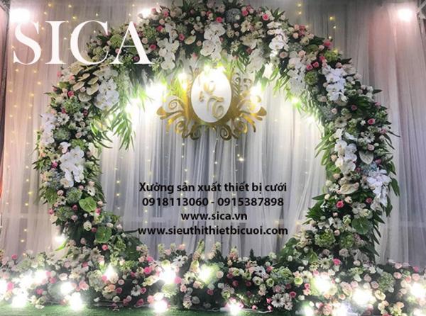 Tấm phông trang trí đám cưới đơn giản
