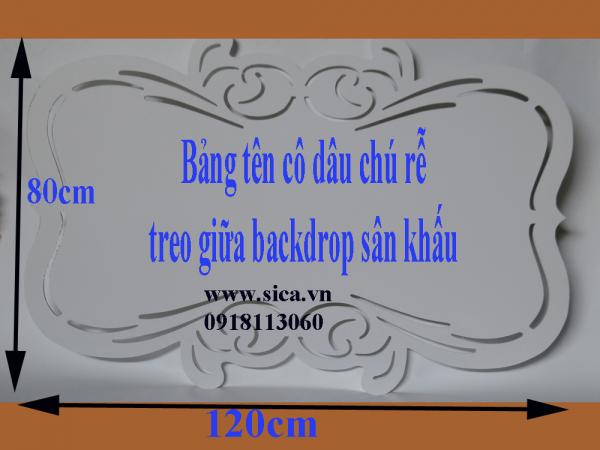 Bảng tên cắc CNC treo backdrop sân khấu