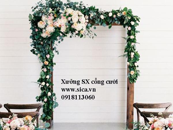 Cổng hoa đám cưới khung gỗ