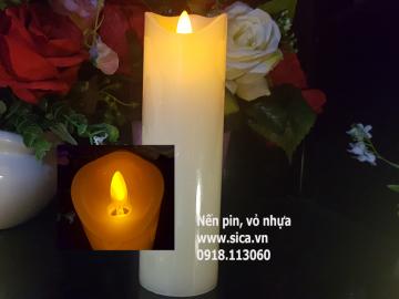 Nến pin nghệ thuật, nến vỏ sáp, cao 18cm