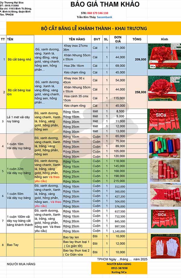 Trọn bộ dụng cụ lễ khánh thành