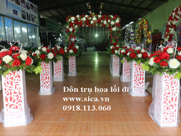 đao6n trụ hoa trang trí lối đi 